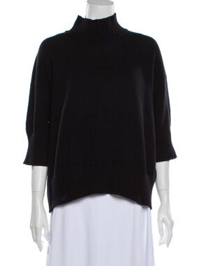 Eskandar Black Mock Neck Sweater